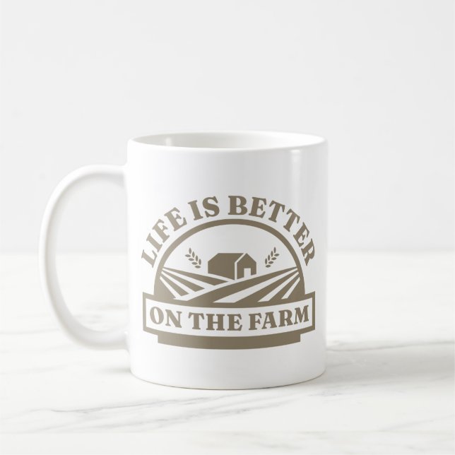 Das Leben auf dem Bauernhof ist besser Kaffeetasse (Links)