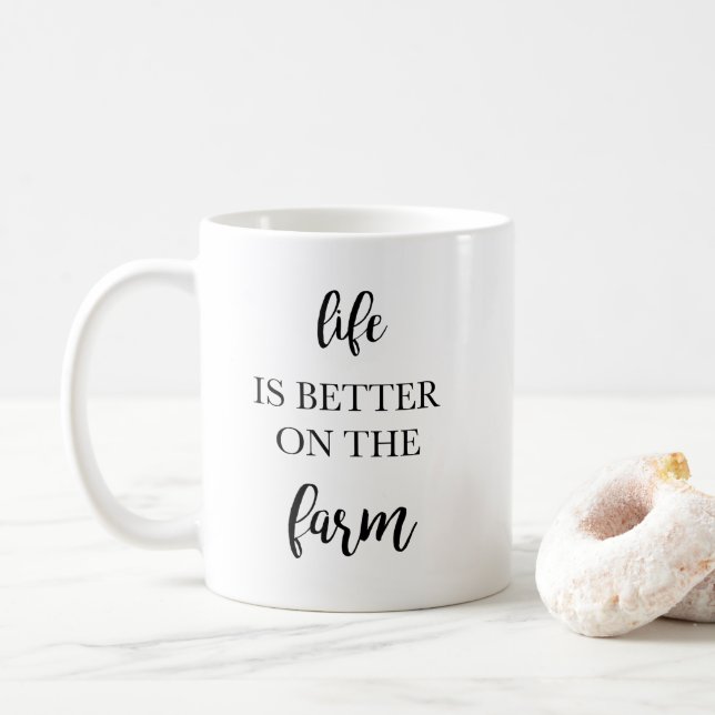 Das Leben auf dem Bauernhof ist besser Kaffeetasse (Mit Donut)