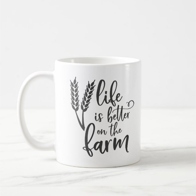 Das Leben auf dem Bauernhof ist besser Kaffeetasse (Links)