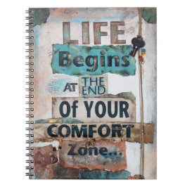 Das Leben beginnt am Ende des Komfort-Zone-Noteboo Notizblock