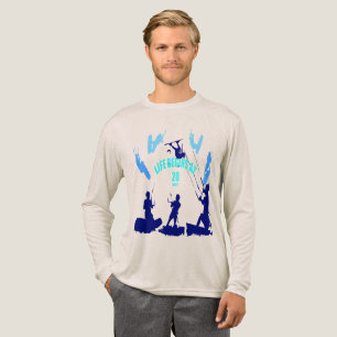 Das Leben beginnt bei 20 Knoten Türkisblaue Silhou Tri-Blend Shirt