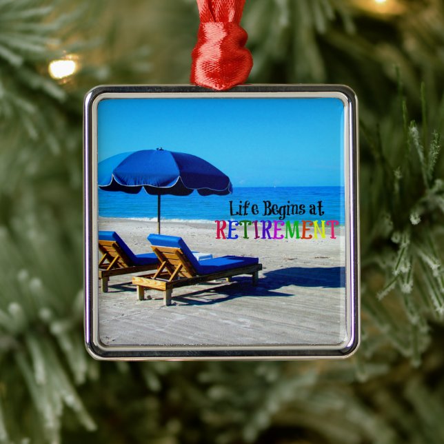 Das Leben beginnt bei der Rente Ornament Aus Metall (Baum)