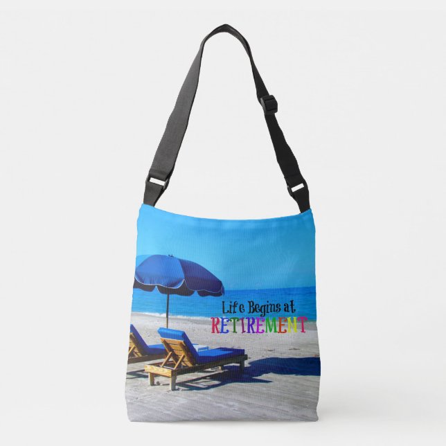 Das Leben beginnt bei der Rente Tragetaschen Mit Langen Trägern (Vorderseite)