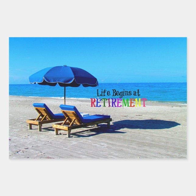 Das Leben beginnt bei Pensionierung, populärem Des Geschenkpapier Set (Vorderseite)