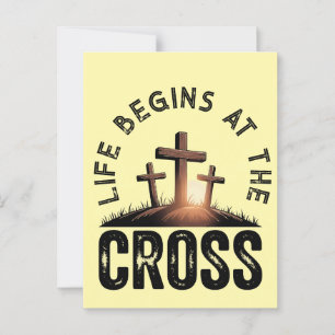 Das Leben beginnt beim Kreuz Postkarte