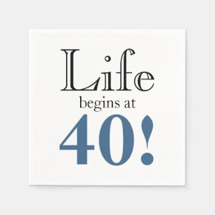 Das Leben beginnt mit 40 coolen Retro-Retro-Skizze Serviette