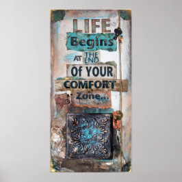 Das Leben beginnt mit Zitat Mixed Media Art Print Poster