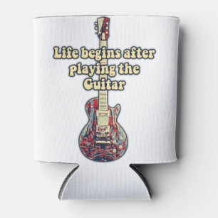 Das Leben beginnt nach dem Gitarrenspielen. Retro- Dosenkühler