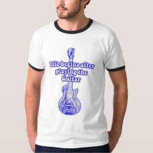 Das Leben beginnt nach dem Gitarrenspielen. Vintag T-Shirt