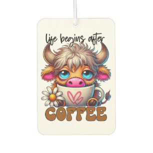 Das Leben beginnt nach dem Kaffee Autolufterfrischer