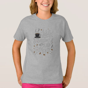 Das Leben beginnt nach dem Kaffee: Eine handgemach T-Shirt