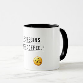 Das Leben beginnt nach dem Kaffee - Funny Quote Ka Tasse