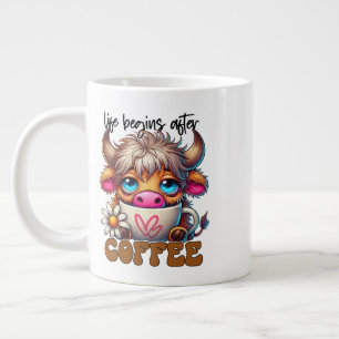 Das Leben beginnt nach dem Kaffee  Jumbo-Tasse
