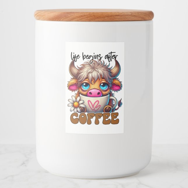 Das Leben beginnt nach dem Kaffee  Lebensmitteletikett (Vorderseite)