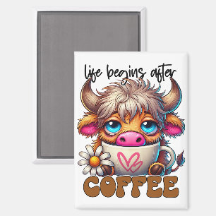 Das Leben beginnt nach dem Kaffee  Magnet