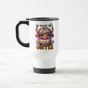 Das Leben beginnt nach dem Kaffee Reisebecher