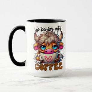 Das Leben beginnt nach dem Kaffee Tasse