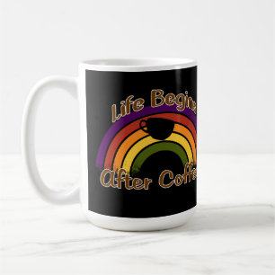 Das Leben beginnt nach dem Kaffee - Vintager Regen Kaffeetasse