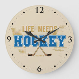 Das Leben braucht Hockey Man Höhle Raum Dekoration Große Wanduhr