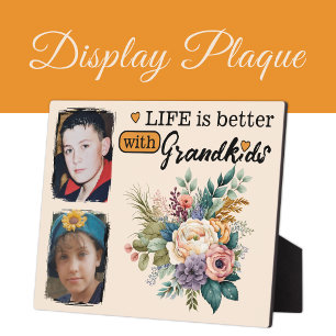 Das Leben der Blumen ist besser 2 Foto Grandkids o Fotoplatte