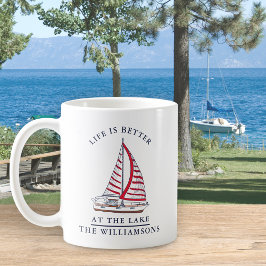Das Leben der Familie am See ist besser Kaffeetasse