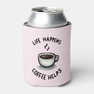 Das Leben, der Kaffee hilft - für den Kaffee Lover Dosenkühler