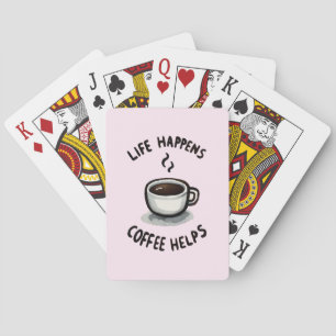 Das Leben, der Kaffee hilft - für den Kaffee Lover Spielkarten