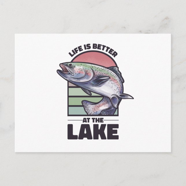 Das Leben der Tiere am Fisch ist am See besser Postkarte (Vorderseite)