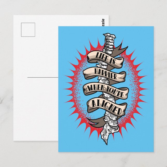 Das Leben des Chiropraktors ist glücklicher, wenn  Postkarte (Vorne/Hinten)
