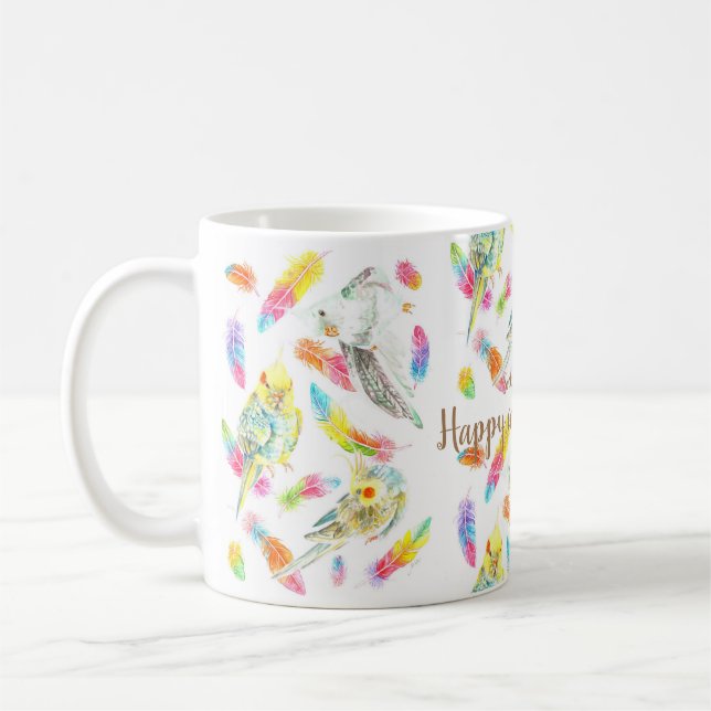 Das Leben des glücklichen Cockatiels Kaffeetasse (Links)
