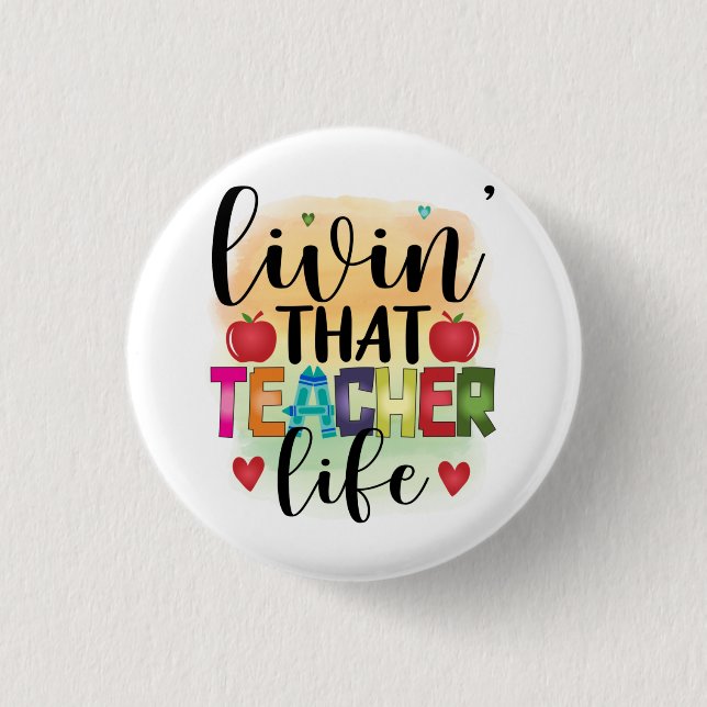 Das Leben dieses Lehrers - Geschenk für Lehrer Button (Vorderseite)