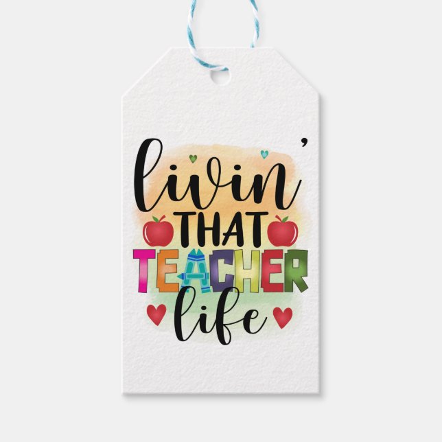 Das Leben dieses Lehrers - Geschenk für Lehrer Geschenkanhänger (Vorderseite)