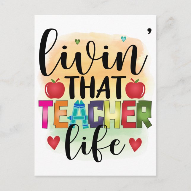 Das Leben dieses Lehrers - Geschenk für Lehrer Postkarte (Vorderseite)