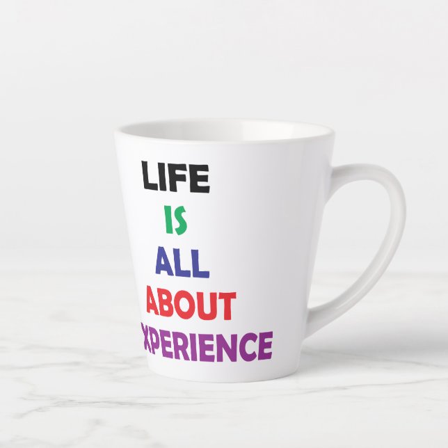 Das Leben dreht sich alles um Motivierend Zitat Milchtasse (Rechts)
