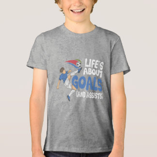Das Leben dreht sich um die Ziele Fußball-Spielerj Tri-Blend Shirt