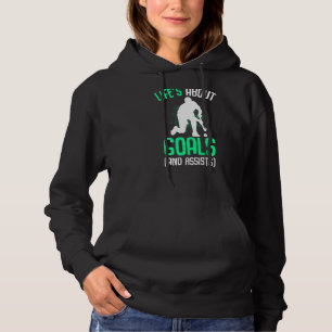 Das Leben dreht sich um Goals Field Hockey Player  Hoodie