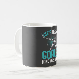 Das Leben dreht sich um Goals Hockey Player Eishoc Kaffeetasse