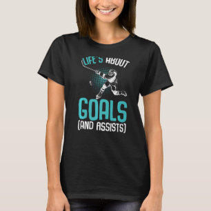 Das Leben dreht sich um Goals Hockey Player Eishoc T-Shirt