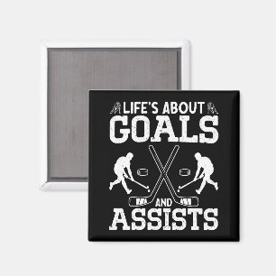 Das Leben dreht sich um Ziele und hilft Eishockey Magnet
