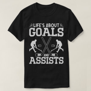 Das Leben dreht sich um Ziele und hilft Eishockey T-Shirt