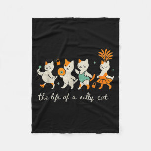 Das Leben einer albernen Katze Lustiges Trend-Meme Fleecedecke