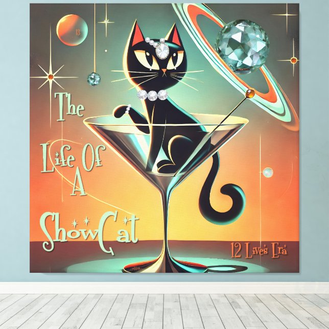 Das Leben einer Showgirl-Katze Leinwanddruck (Insitu (Holzboden))
