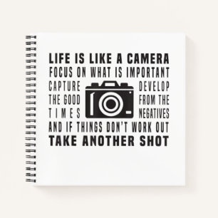 Das Leben eines Fotografen ist wie eine Fotografie Notizbuch
