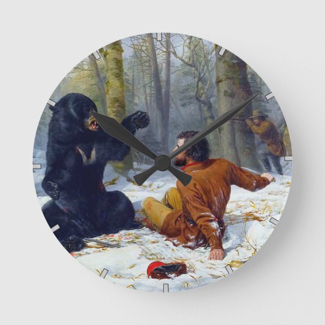 Das Leben eines Jägers Ein Kampf Fix Arthur Tait 1 Runde Wanduhr (Vorderseite)