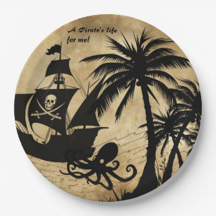 Das Leben eines Piraten für mich Schiff in Meer Pappteller