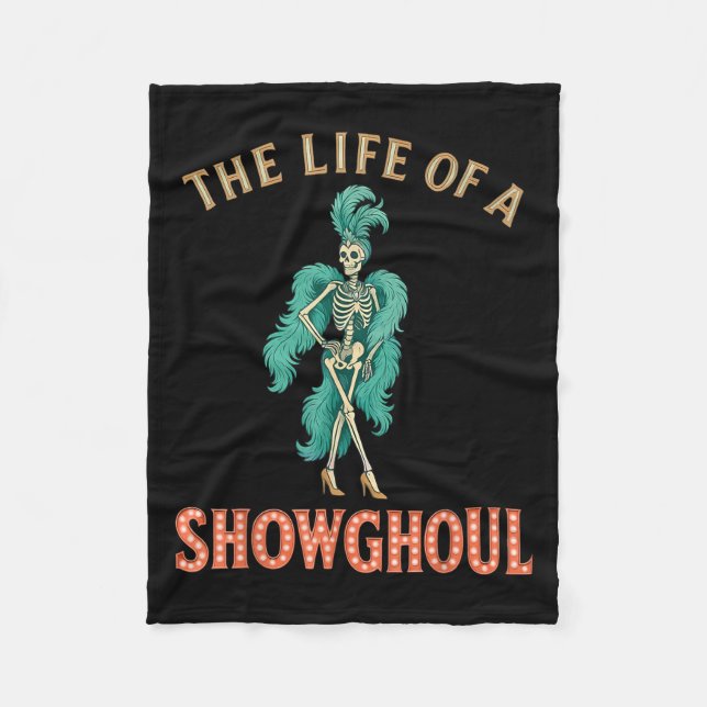 Das Leben eines Showhoul Retro Halloween Show Skel Fleecedecke (Vorderseite)