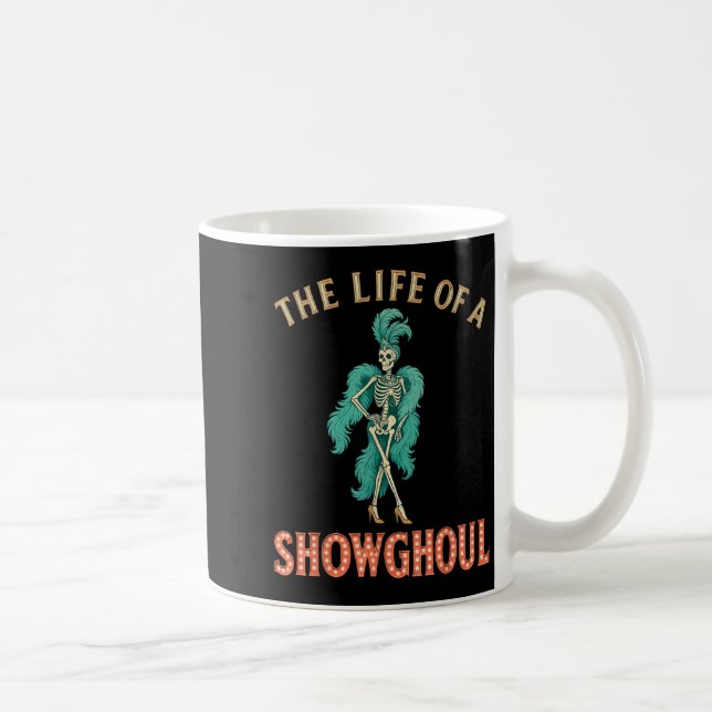 Das Leben eines Showhoul Retro Halloween Show Skel Kaffeetasse (Rechts)