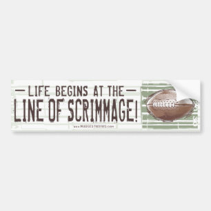 Das Leben fängt bei Line of Scrimmage an! Autoaufkleber