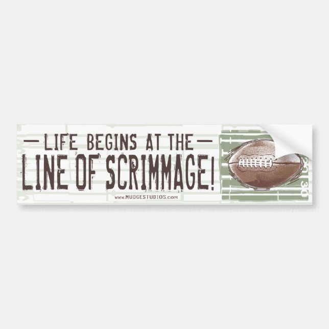 Das Leben fängt bei Line of Scrimmage an! Autoaufkleber (Vorne)