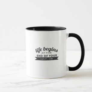 Das Leben fängt Ende Ihre Kuschelecke an Tasse